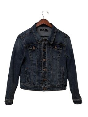 Earl Jean Dark Faded Jean Jacket Y2K Trucker Jacket Size Large